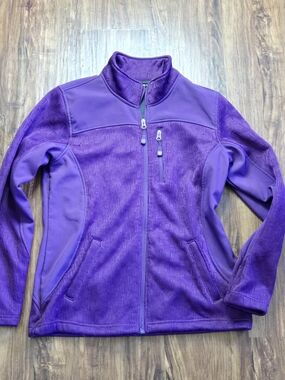 Swiss Tech Purple Full-Zip Women's Textured Lightweight Jacket